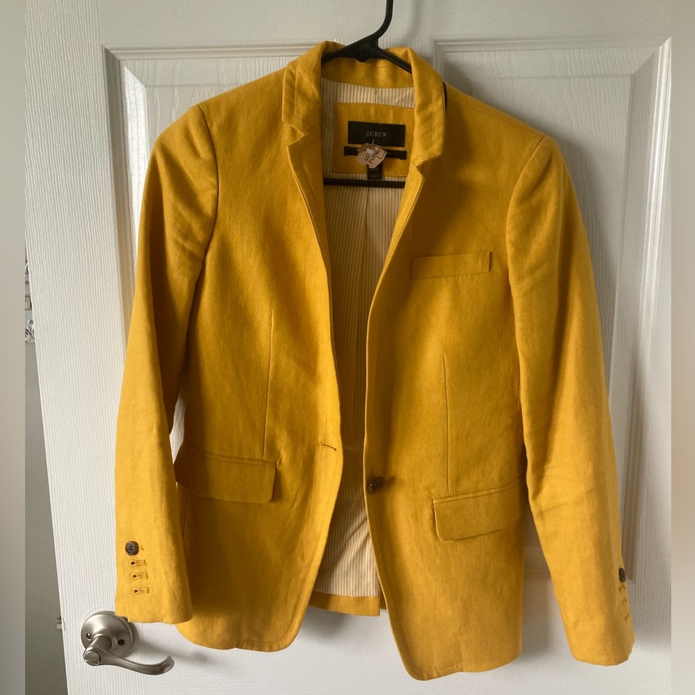 J. Crew Yellow Regent Blazer
